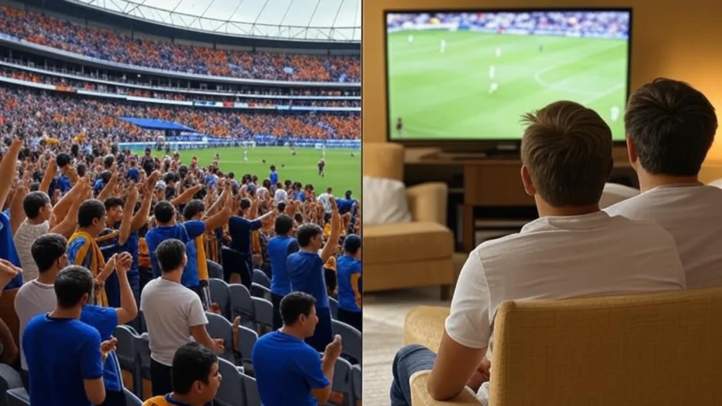 Perdebatan Menonton Sepak Bola: Stadion vs Rumah